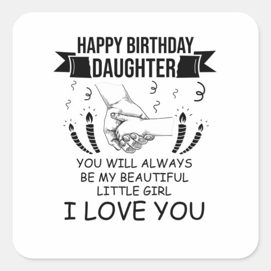 Birthday Daughter Vierkante Sticker (Voorkant)