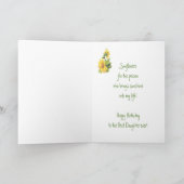 Birthday Daughter Waterverf Sunflower, Floral Kaart (Binnen)