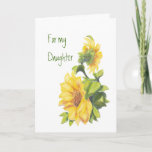 Birthday Daughter Waterverf Sunflower, Floral Kaart<br><div class="desc">Birthday Daughter with Waterverf Sunflower,  Floral</div>