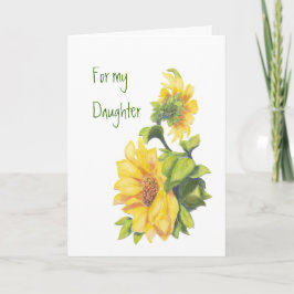 Birthday Daughter Waterverf Sunflower, Floral Kaart