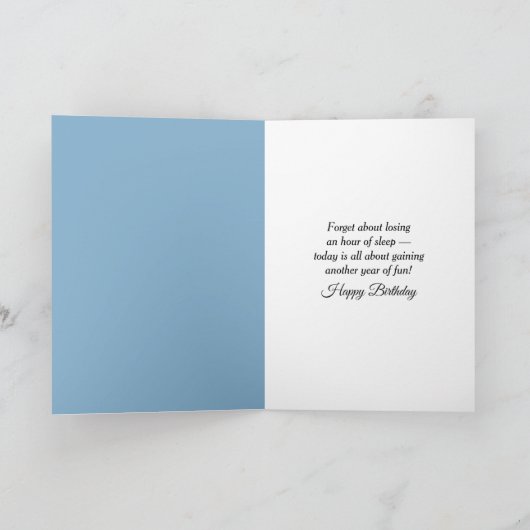 Birthday Daylight Saving Time Bunny Kaart (Binnen)