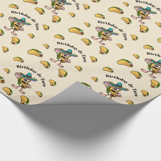 Birthday de Taco Gift Wrap Cadeaupapier (Hoek)