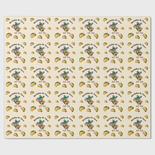 Birthday de Taco Gift Wrap Cadeaupapier (Vlak)