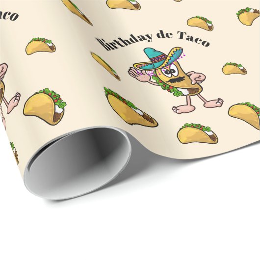 Birthday de Taco Gift Wrap Cadeaupapier (Rol Hoek)