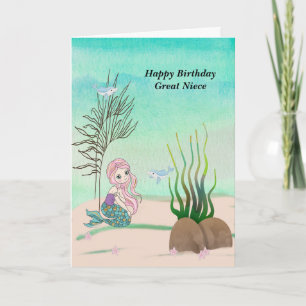Birthday Design for Great Niece met Mermaid Kaart