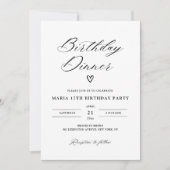 Birthday Dinner Invitation, Editable Birthday Dinn Kaart (Voorkant)