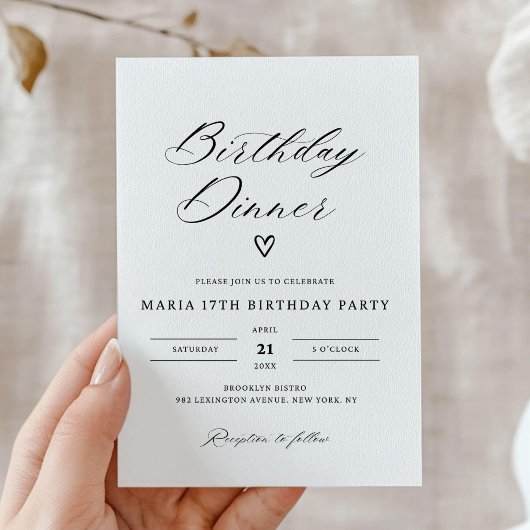 Birthday Dinner Invitation, Editable Birthday Dinn Kaart