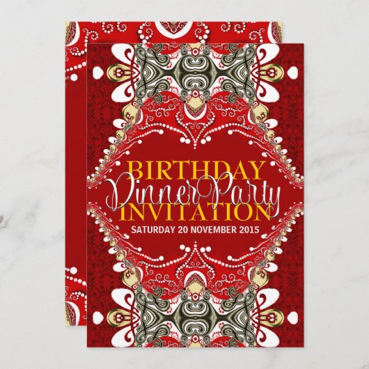 Birthday Dinner Party (Groot-Brittannië) Kaart (Voorkant / Achterkant)