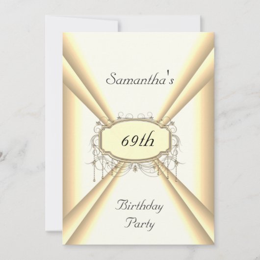 Birthday Dinner Party white and yellow gold Kaart (Voorkant)