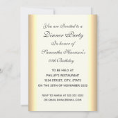 Birthday Dinner Party white and yellow gold Kaart (Achterkant)