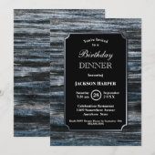 Birthday Dinner Wood Party Invitation Kaart (Voorkant / Achterkant)