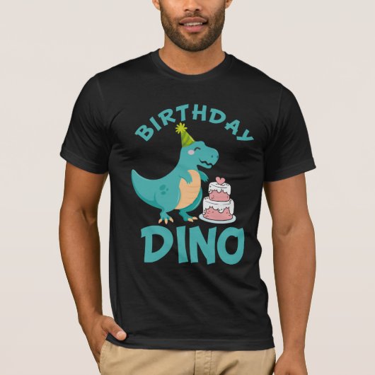 Birthday Dino - Cute Dinosaur Cake Surprise T-shirt (Voorkant)