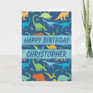 Birthday Dinosaur aan Personalisatie Kaart