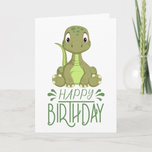 Birthday Dinosaur Baby Kaart (Voorkant)