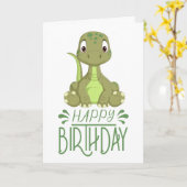 Birthday Dinosaur Baby Kaart (Gele Bloem)