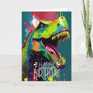 Birthday Dinosaur Blue kinder Jurassic Kaart