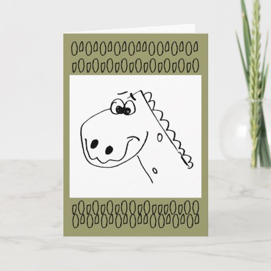 Birthday Dinosaur Cheer (Kleur me) Kaart (Voorkant)