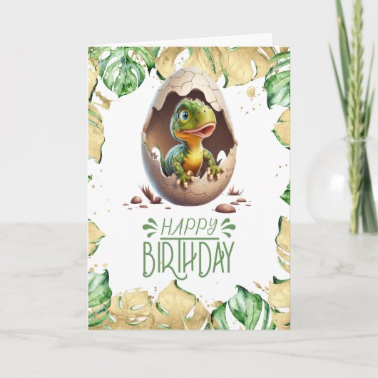 Birthday Dinosaur Cute Baby Jurassic Kaart (Voorkant)