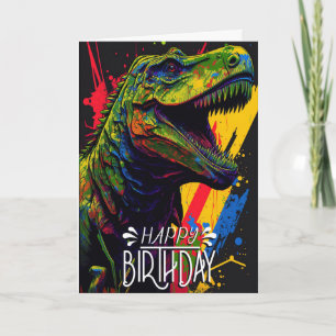 Birthday Dinosaur Green Cool Jurassic Kaart