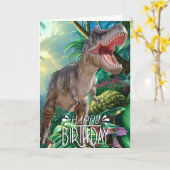 Birthday Dinosaur Kinder Jurassic World Kaart (Gele Bloem)