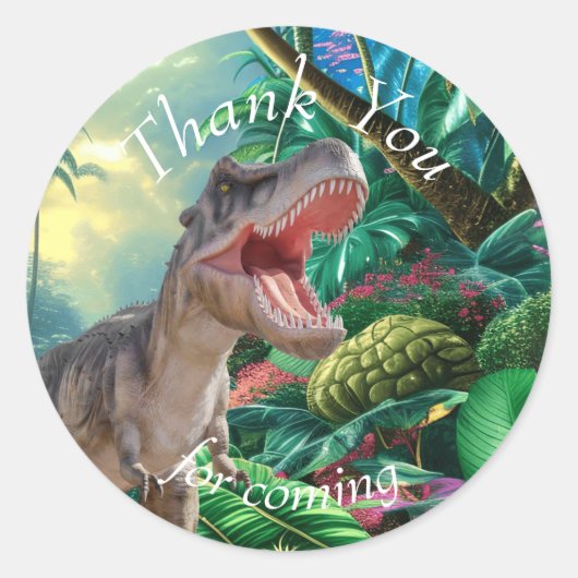 Birthday Dinosaur kinder Jurassic World Ronde Sticker (Voorkant)