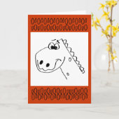Birthday Dinosaur (Kleur me) Kaart (Gele Bloem)