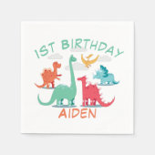 Birthday Dinosaur Name Servet (Voorkant)