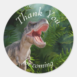 Birthday Dinosaur oerwoud Jurassic World Ronde Sticker