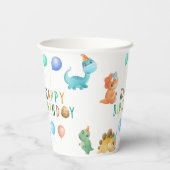 Birthday Dinosaur Papieren Bekers (Achterkant)