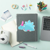 Birthday Dinosaur, Party Dinosaur, Blue Dinosaur Sticker (iPad Cover)