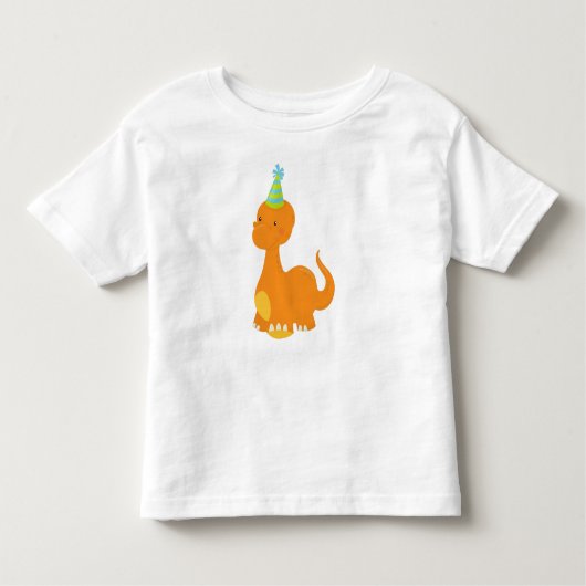 Birthday Dinosaur, Party Dinosaur, Dino, Party Pet Kinder Shirts (Voorkant)