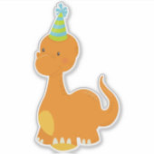 Birthday Dinosaur, Party Dinosaur, Dino, Party Pet Sticker (Voorkant)
