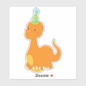 Birthday Dinosaur, Party Dinosaur, Dino, Party Pet Sticker (Vel)