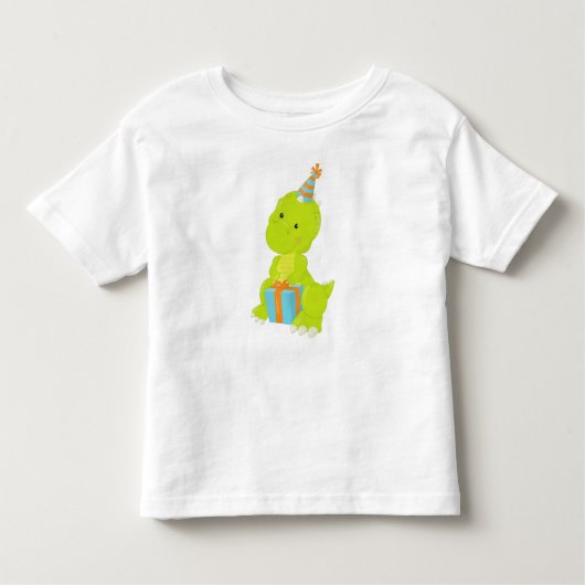 Birthday Dinosaur, Party Dinosaur, Gift, Party Pet Kinder Shirts (Voorkant)