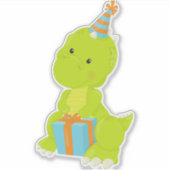 Birthday Dinosaur, Party Dinosaur, Gift, Party Pet Sticker (Voorkant)