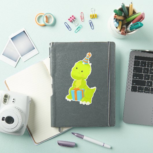 Birthday Dinosaur, Party Dinosaur, Gift, Party Pet Sticker (iPad Cover)