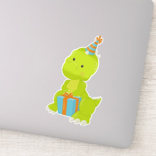 Birthday Dinosaur, Party Dinosaur, Gift, Party Pet Sticker (Detail)