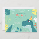 Birthday Dinosaur Party Kaart (Voorkant)