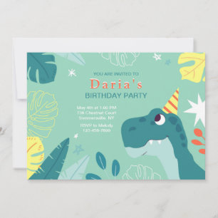 Birthday Dinosaur Party Kaart