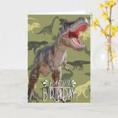 Birthday Dinosaur Pattern Jurassic World Kaart (Gele Bloem)