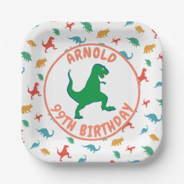 Birthday Dinosaur T Rex Kinder Jurassic Prehistori Papieren Bordje