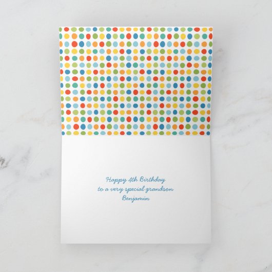 Birthday Dinosaur Triceratops Eigen naam Leeftijd Kaart (Binnen)