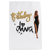 Birthday Diva Gift Bag Medium Cadeauzakje (Voorkant)