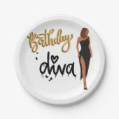 Birthday Diva Paper Borden Papieren Bordje (Voorkant)