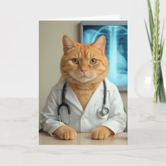 Birthday Doctor Cat with Stethoscope Kaart (Voorkant)