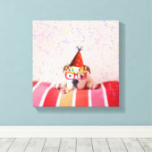Birthday Dog Canvas Afdruk (Insitu (Houten vloer))