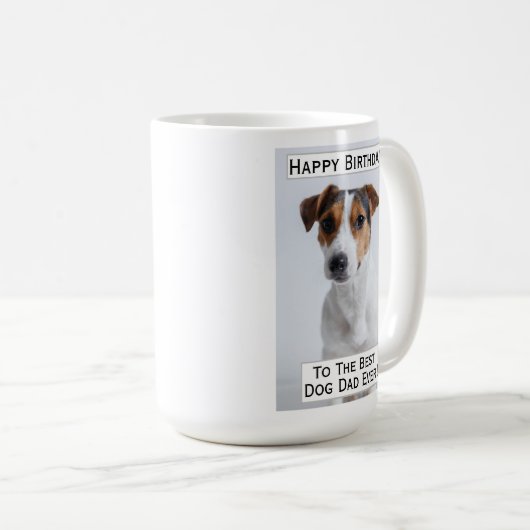 Birthday Dog Dad Best Ever Pet Photo Koffiemok (Voorkant rechts)