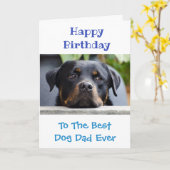 Birthday Dog Dad World's Best Ever Pet Photo Kaart (Gele Bloem)