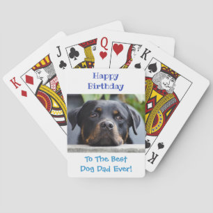 Birthday Dog Dad World's Best Ever Pet Photo Pokerkaarten