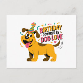 Birthday Dog Love Party Illustration Feestdagenkaart